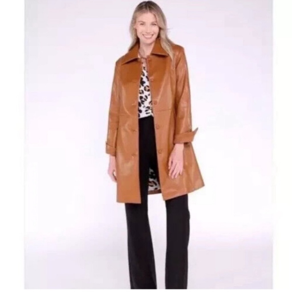 Cabi Joplin Jacket Nwt Women's Tan Leather Coat